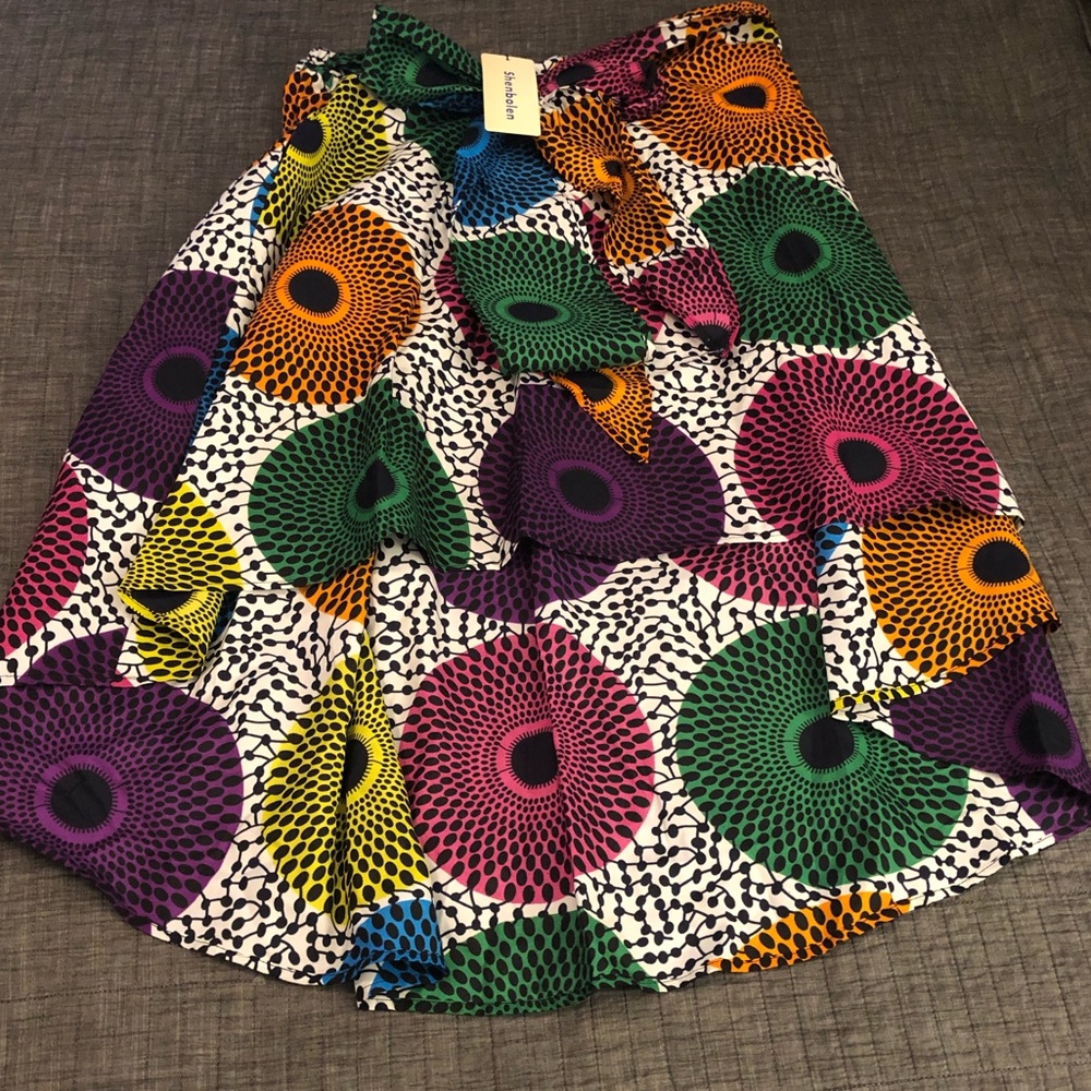 African Ankara hi-low skirt